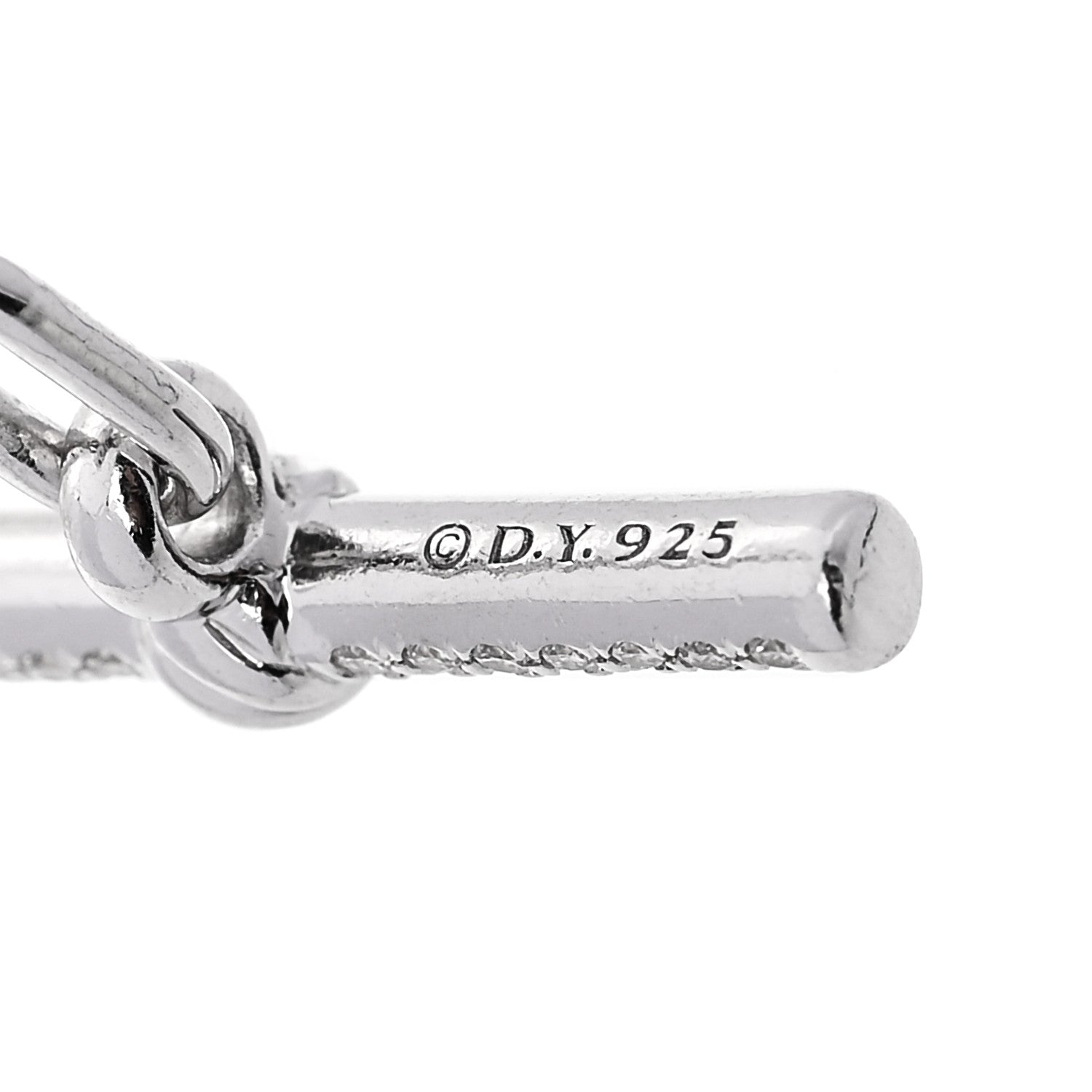 David Yurman Sterling Silver Diamond 3.5mm DY Madison Pave Toggle Chain Micropave Peace Sign Amulet Pave Heart Amulet Necklace 5 of 5