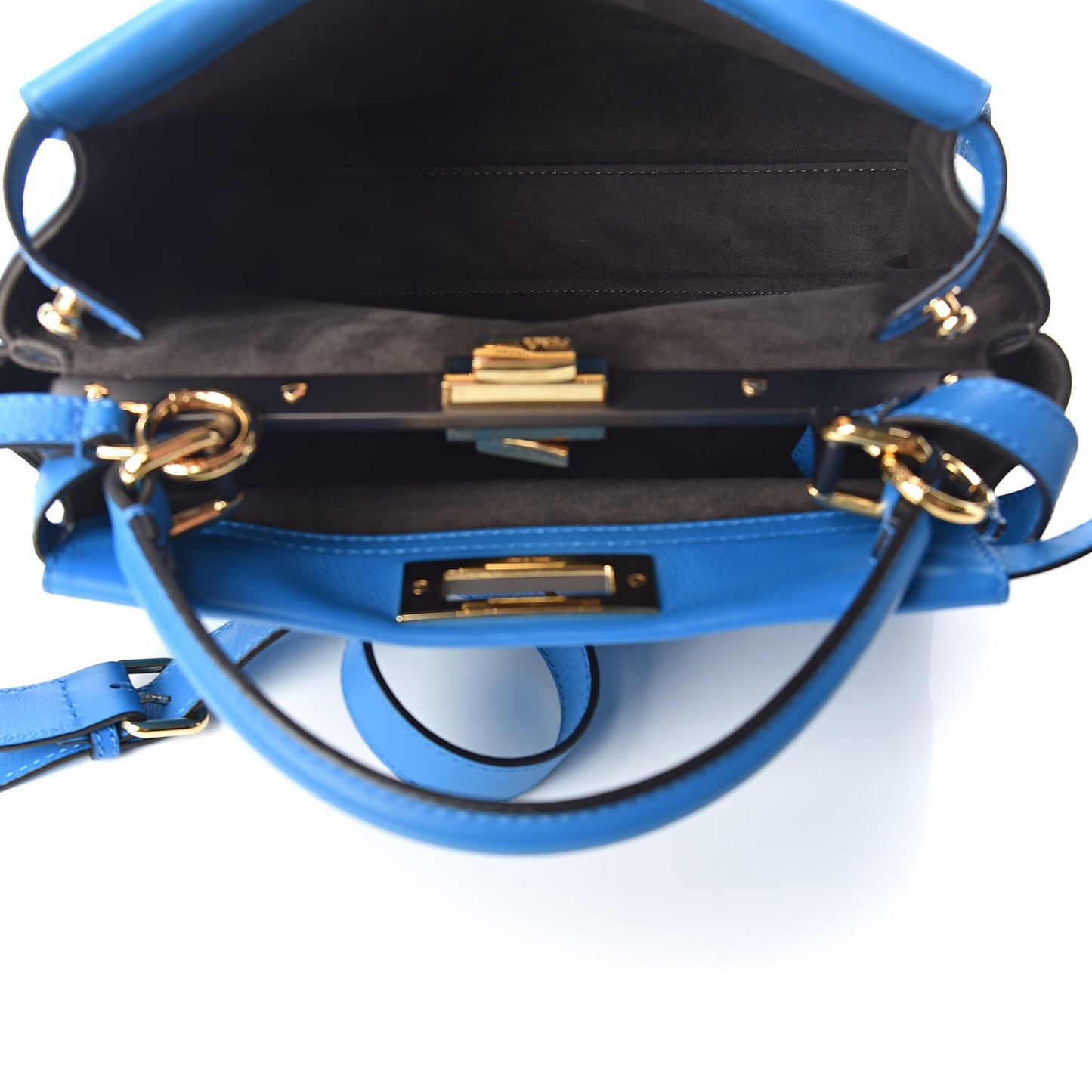 Vitello Seta Medium Peekaboo Iconic Satchel Blue Royal