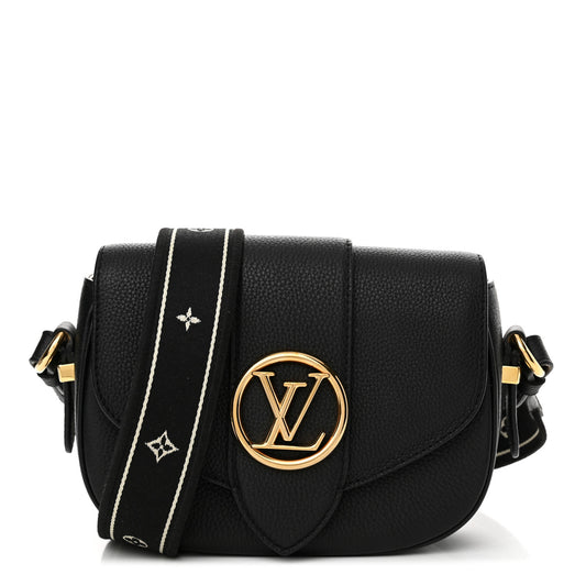 Grained Calfskin LV Pont 9 Soft PM Black