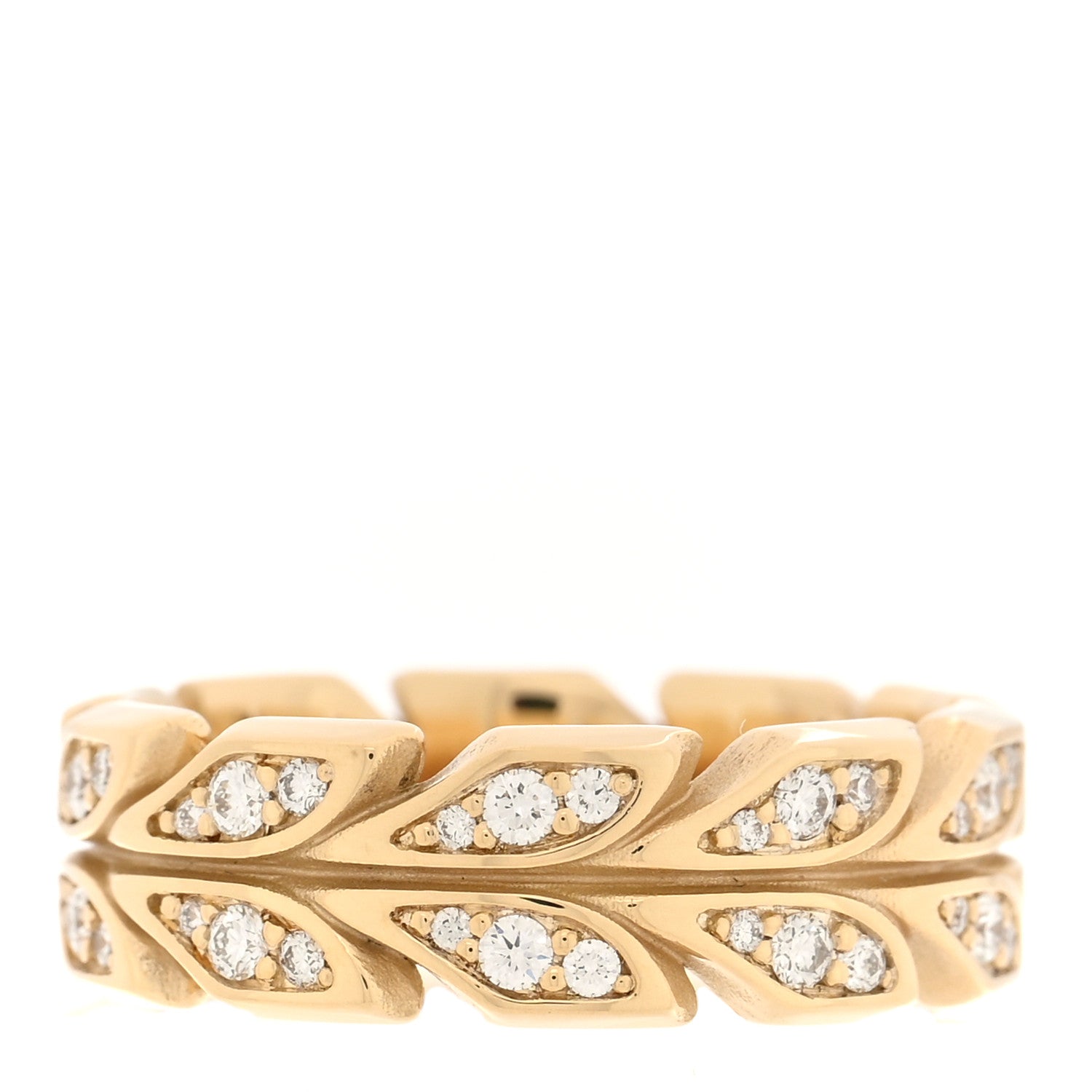 Tiffany 18K Yellow Gold Diamond Victoria Vine Band Ring 52 6 1 of 4
