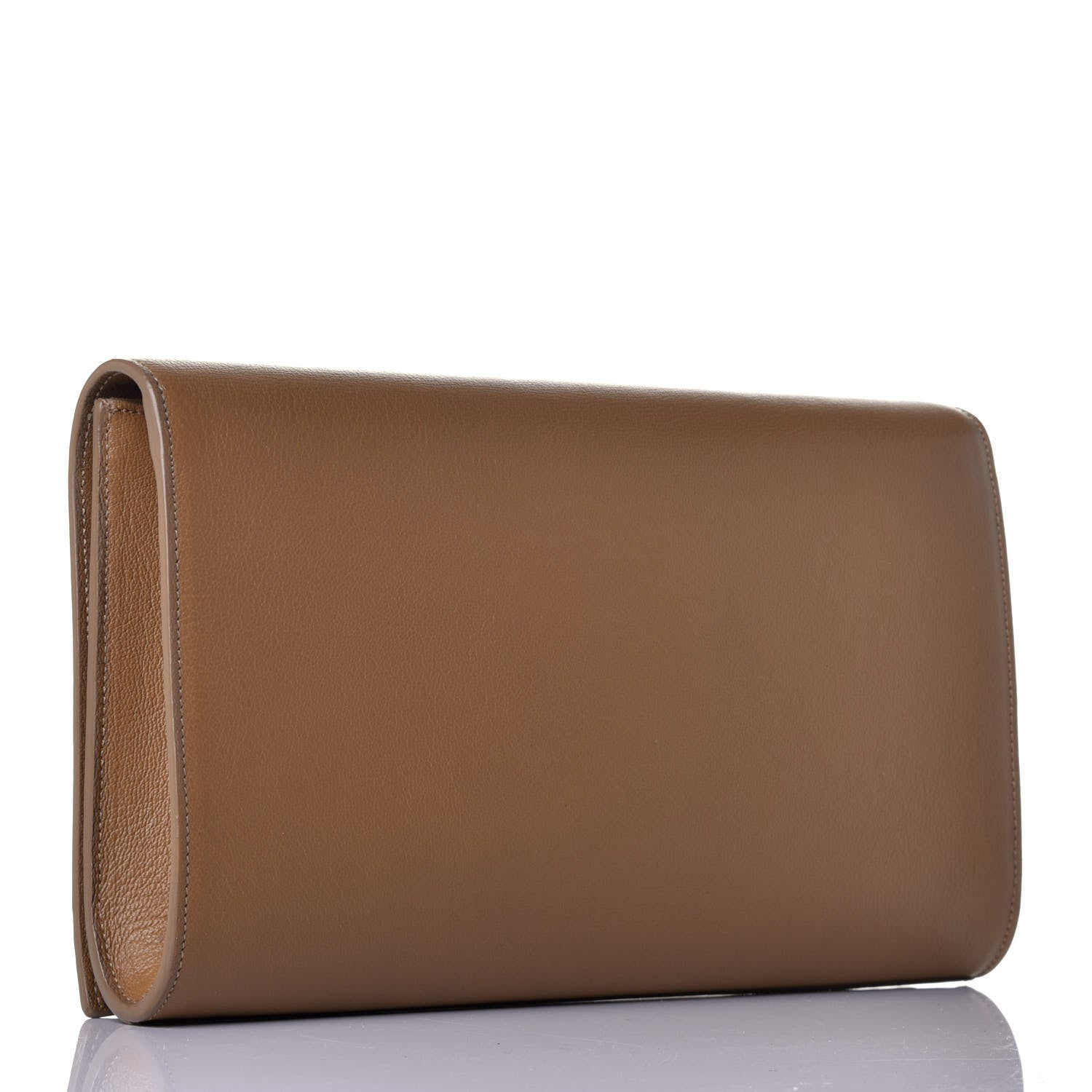 Saint Laurent Calfskin Monogram Large Belle De Jour Clutch Beige 3 of 8
