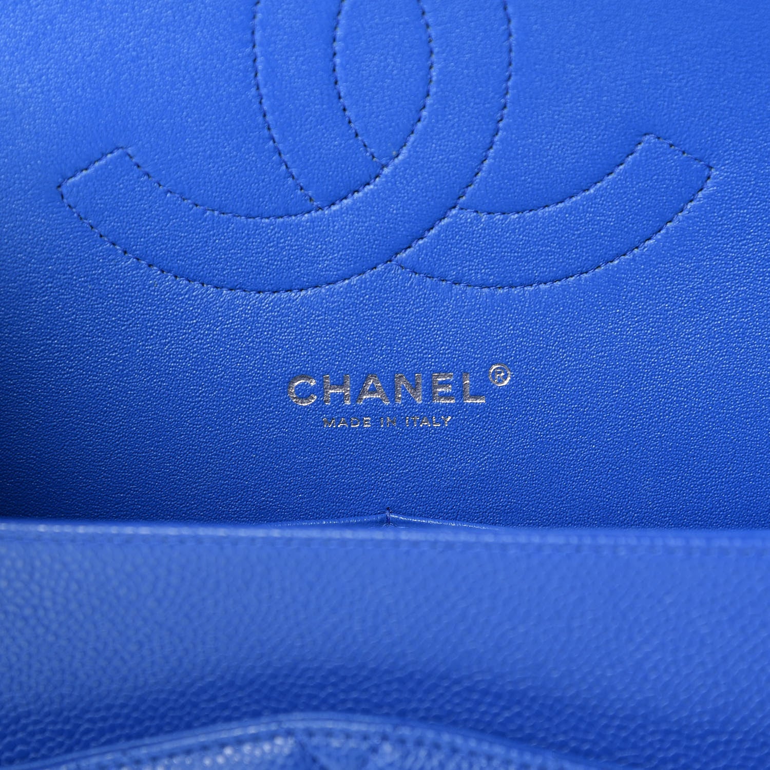 Chanel Caviar Quilted Jumbo Double Flap Blue 8 of 11