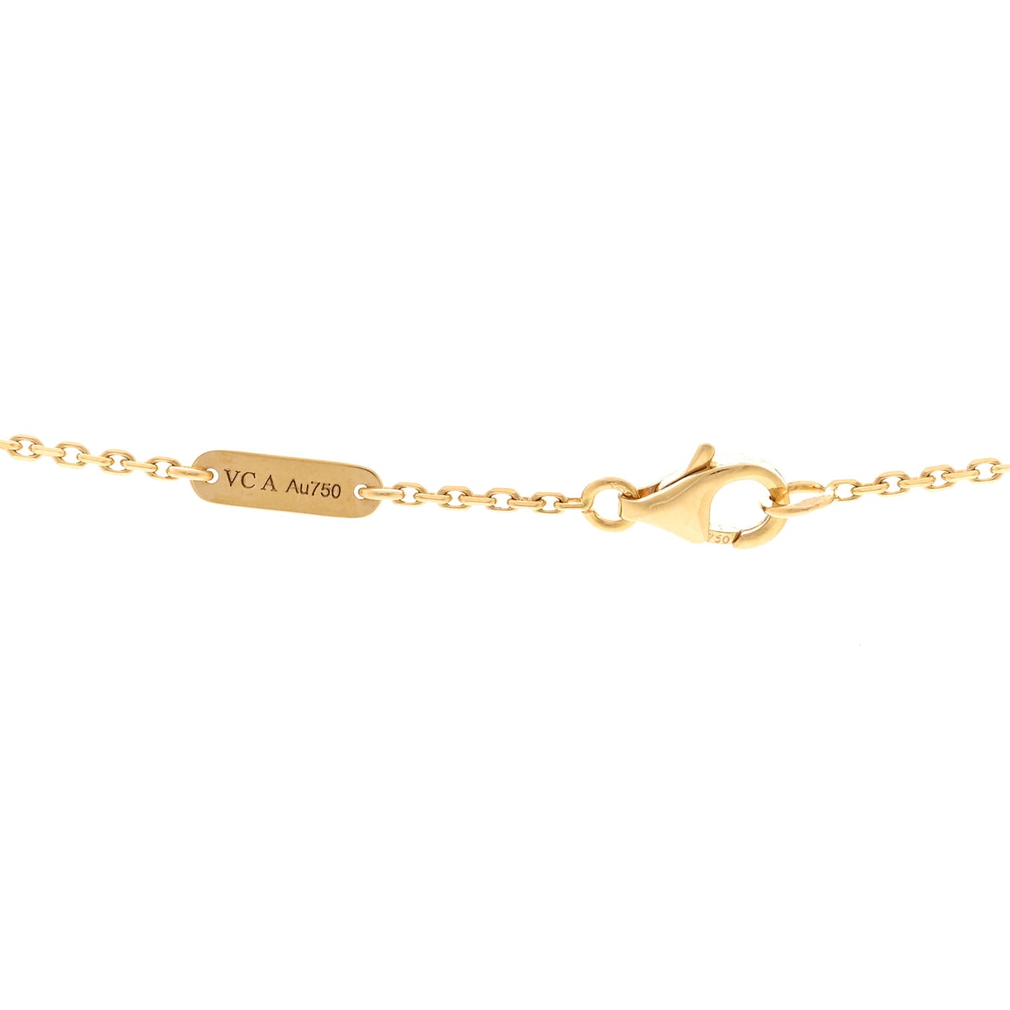 18K Yellow Gold Mother of Pearl Lucky Alhambra Butterfly Pendant Necklace