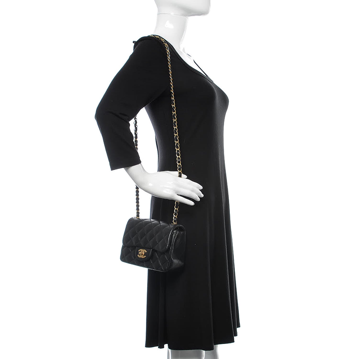 Chanel Lambskin Quilted Mini Square Flap Black 2 of 9