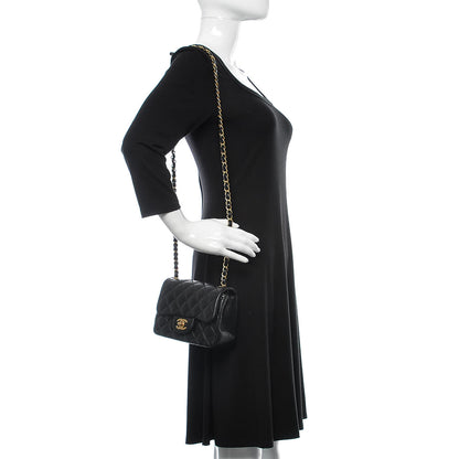 Chanel Lambskin Quilted Mini Square Flap Black 2 of 9