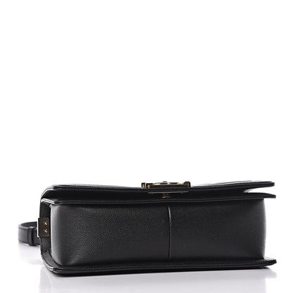 Chanel Caviar Chevron Quilted Medium Boy Flap Black 4 of 12
