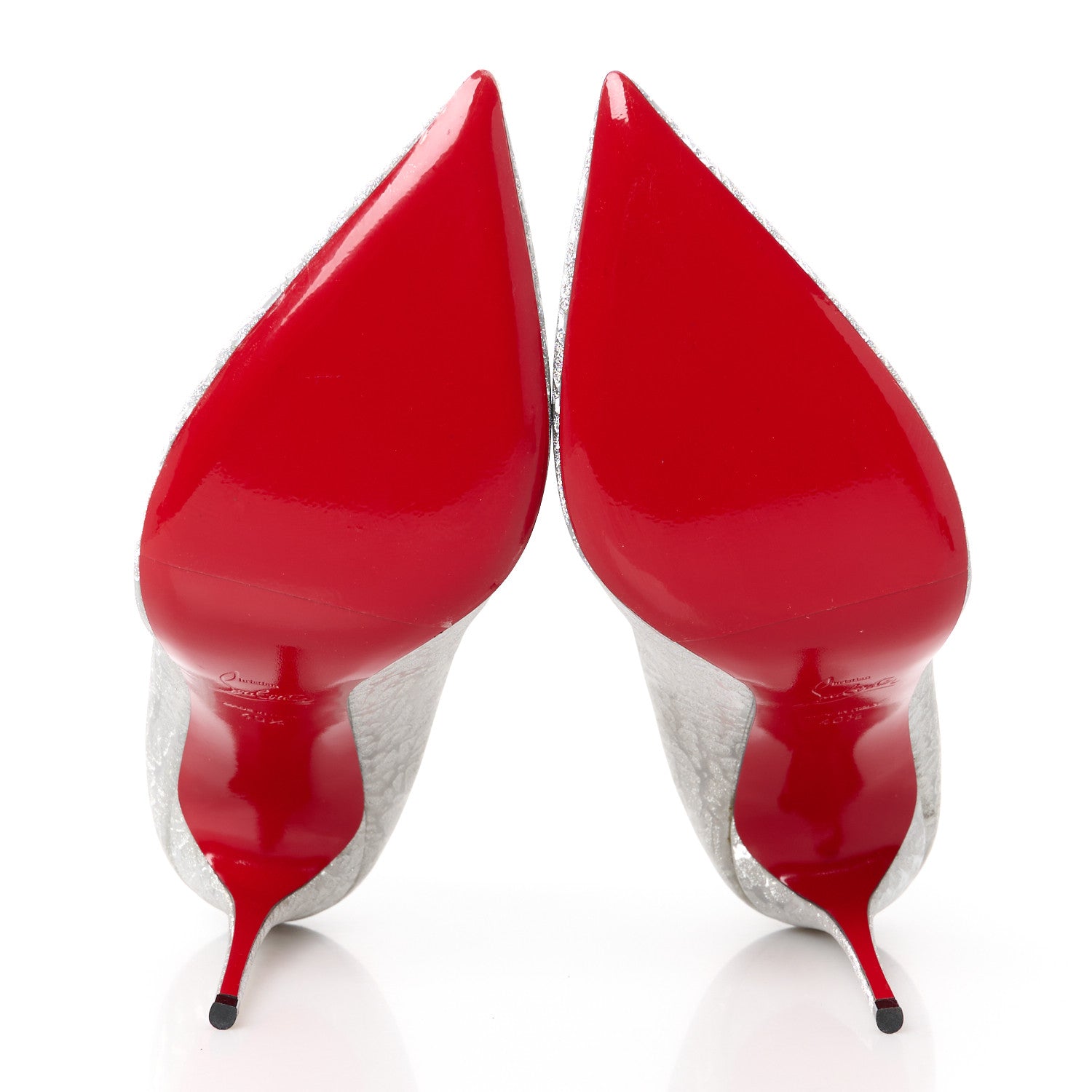 Christian Louboutin Glitter Specchio Hot Chick 100 Pumps 40.5 Silver 5 of 9