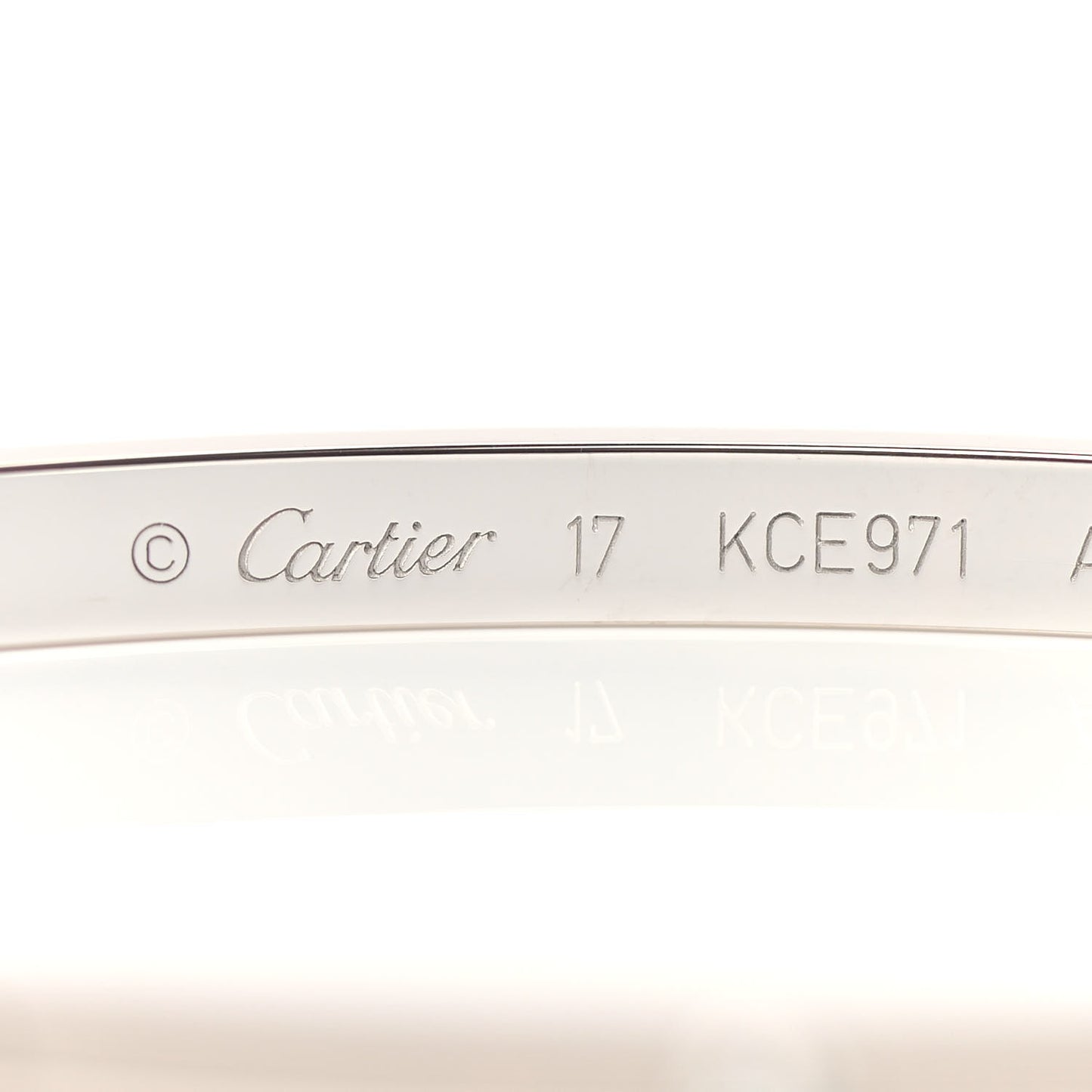 18K White Gold 6 Diamond Small LOVE Bracelet 17