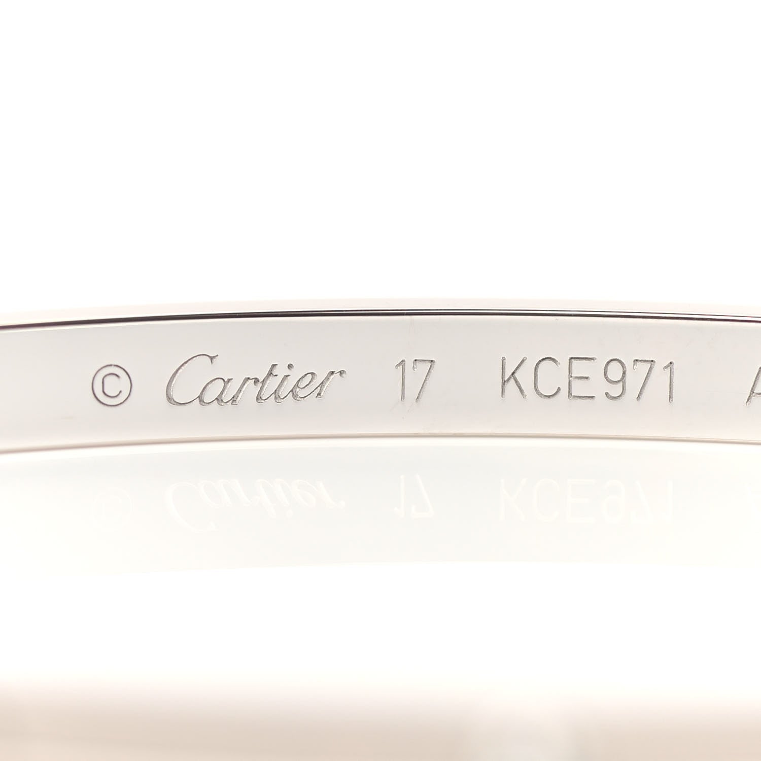 Cartier 18K White Gold 6 Diamond Small LOVE Bracelet 17 3 of 5