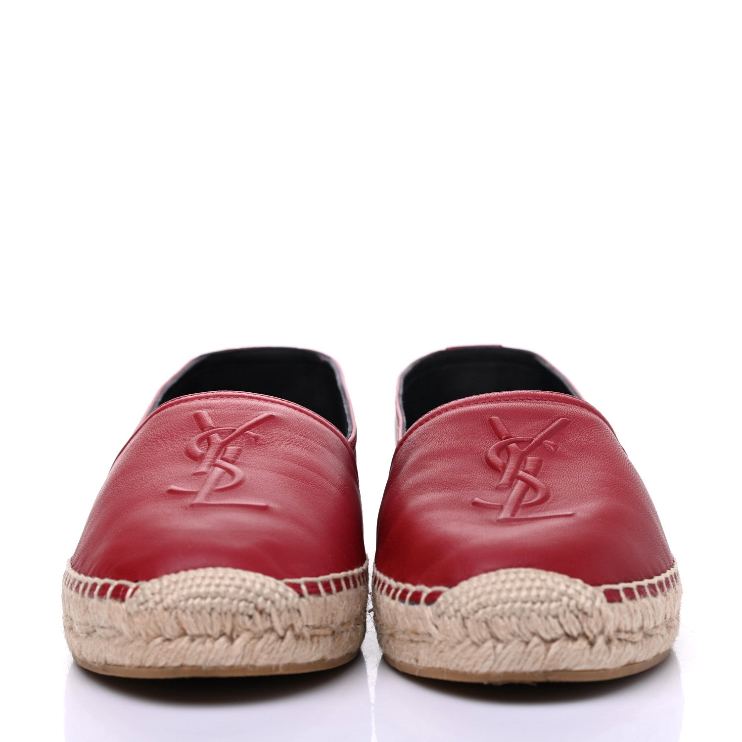 Saint Laurent Lambskin Monogram Espadrilles 38.5 Red 2 of 16