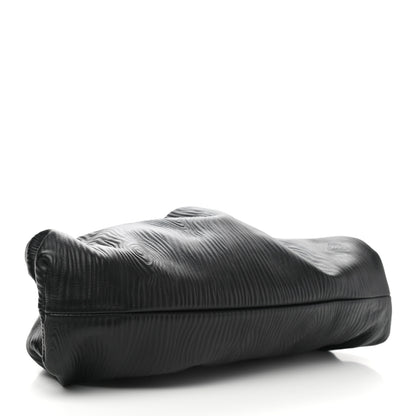 Bottega Veneta Bark Calfskin Embossed The Pouch Oversized Clutch Black 4 of 8