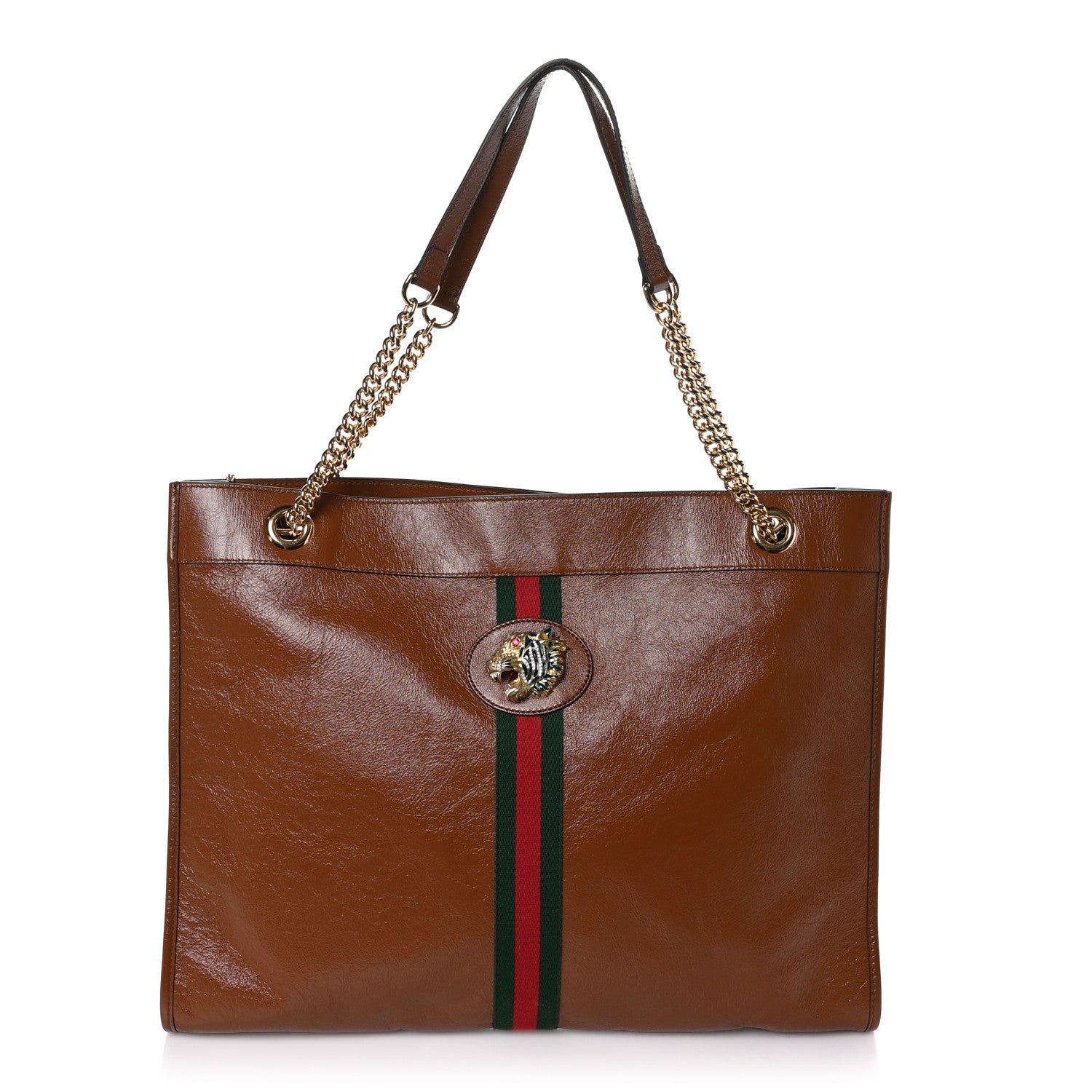 Gucci Calfskin Large Rajah Chain Tote Cuir 1 of 10
