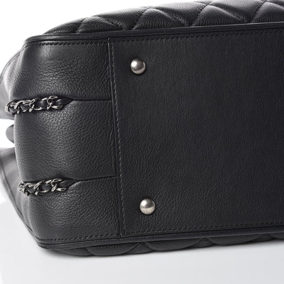 Chanel Calfskin Quilted Frame In Chain Tote Black 9 of 10