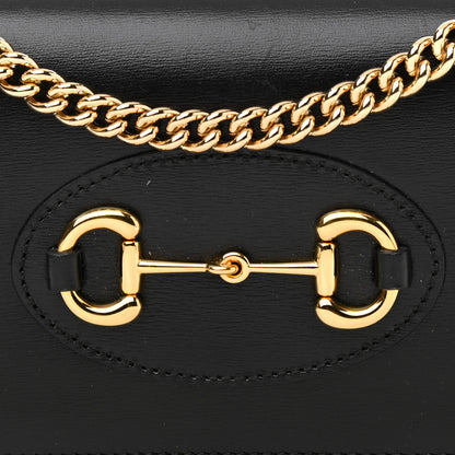 Gucci Boarded Plutone Calfskin Horsebit 1955 Wallet On Chain Black 8 of 12