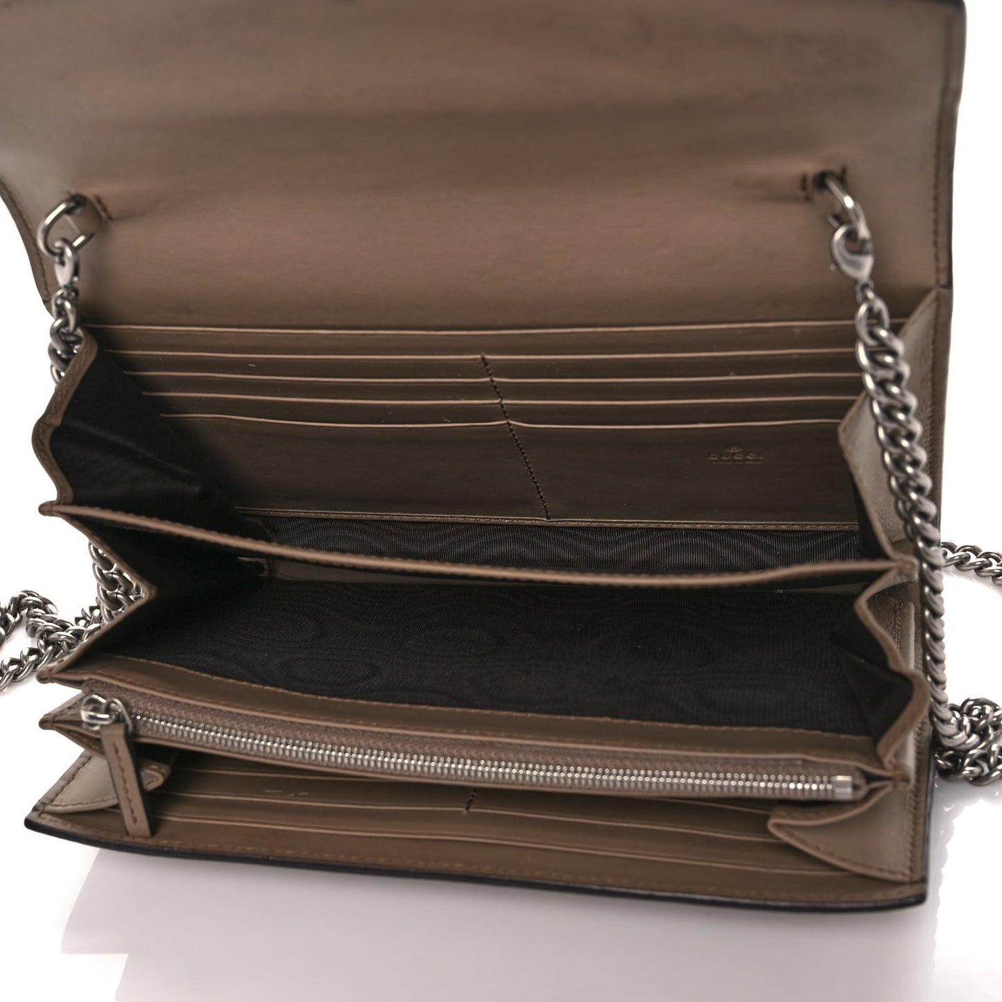GG Supreme Monogram Mini Dionysus Chain Wallet Beige Taupe