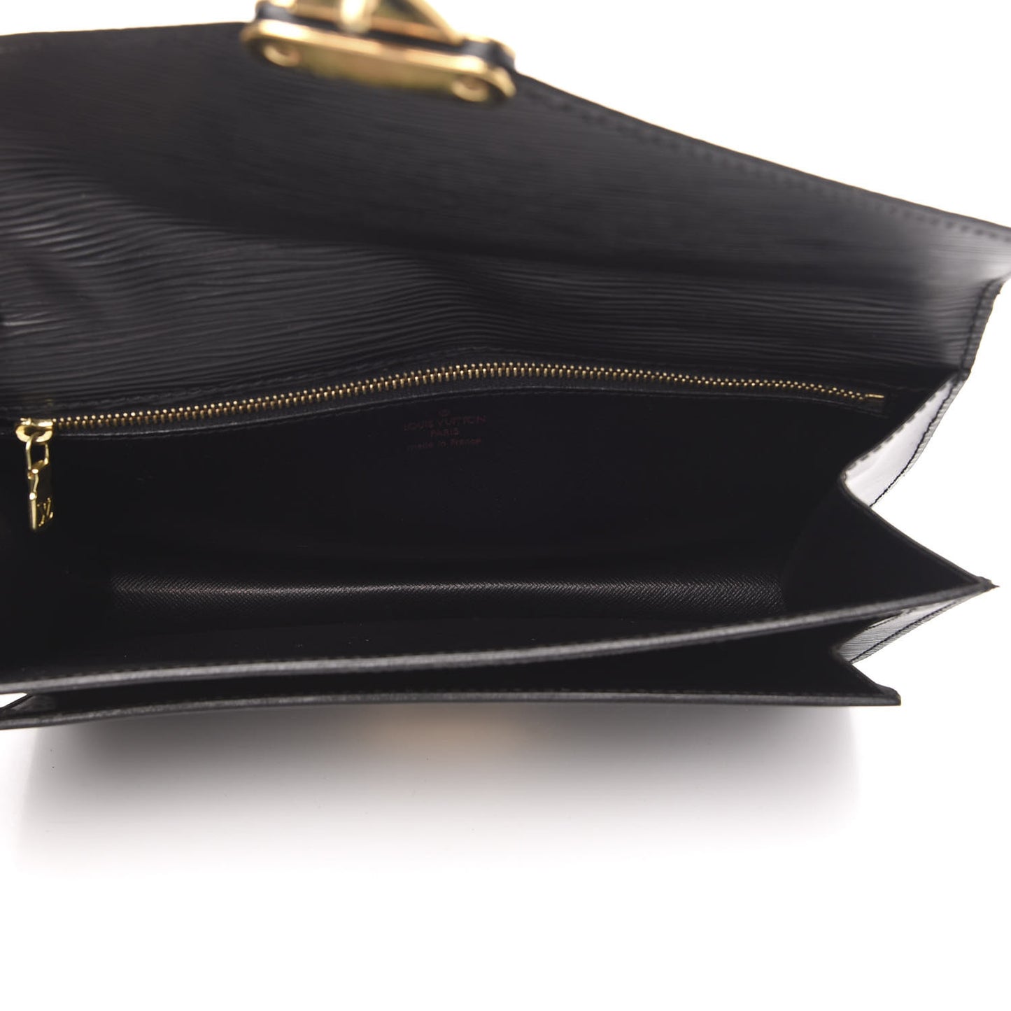 Epi Pochette Sellier Dragonne Clutch Black