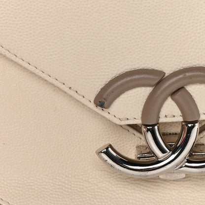 Chanel Caviar Macro Chevron Single Flap White 11 of 17