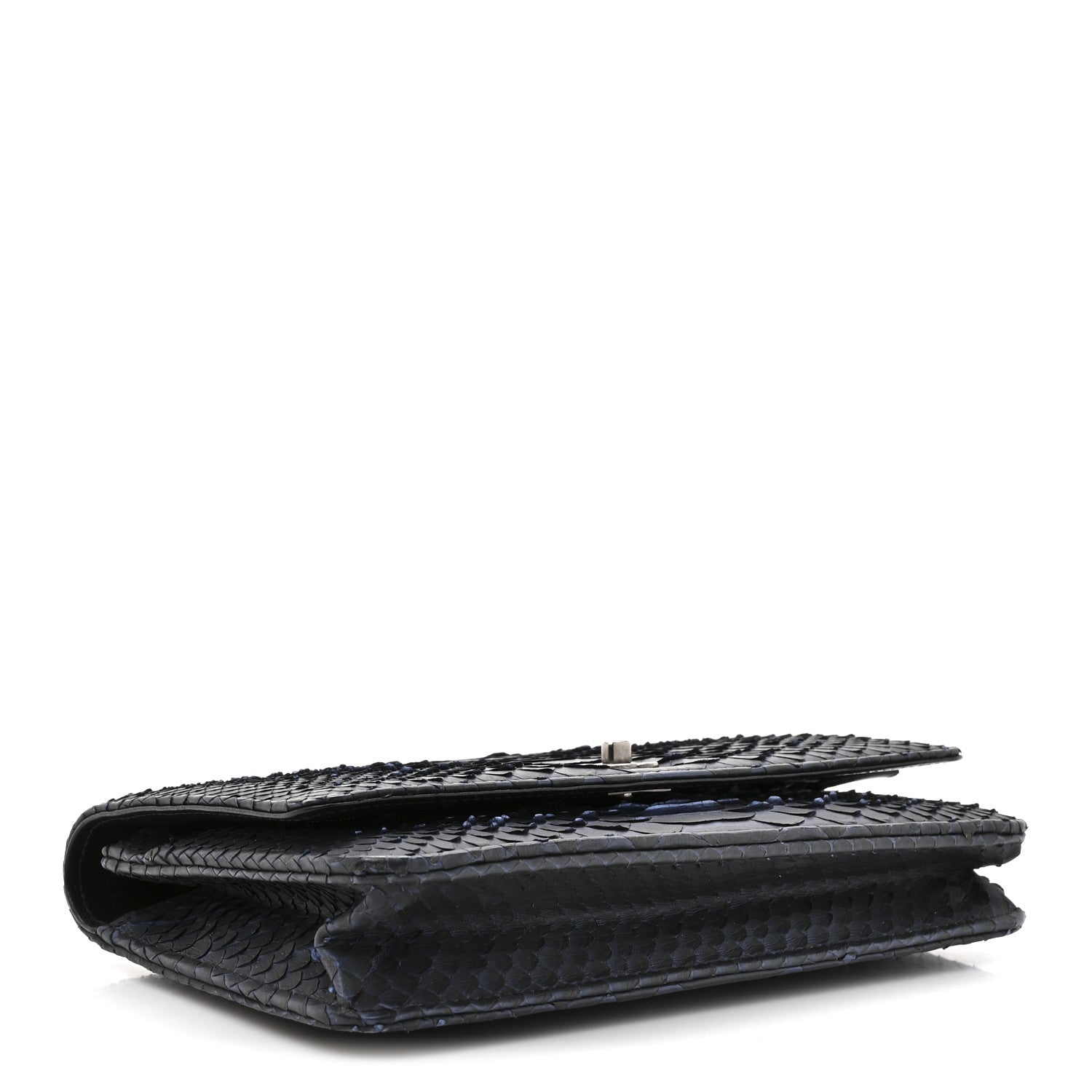 Chanel Snakeskin Wallet On Chain WOC Navy 4 of 11