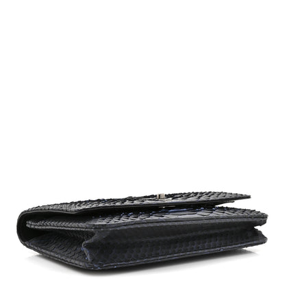 Chanel Snakeskin Wallet On Chain WOC Navy 4 of 11