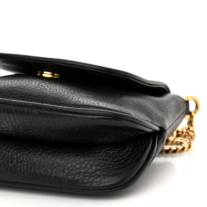 Gucci Pebbled Calfskin Small 1973 Chain Shoulder Bag Black 10 of 13