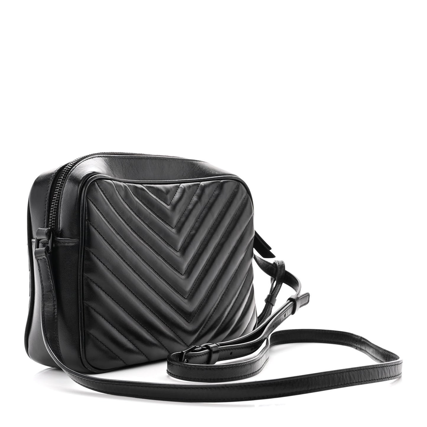 Calfskin Matelasse Monogram Monochrome Lou Camera Bag Black