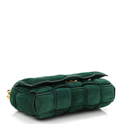 Bottega Veneta Suede Maxi Intrecciato Padded Chain Cassette Crossbody Bag Emerald Green 4 of 9