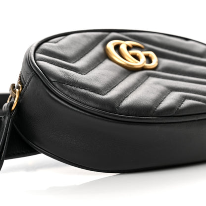 Gucci Calfskin Matelasse GG Marmont Belt Bag 95 38 Black 9 of 11