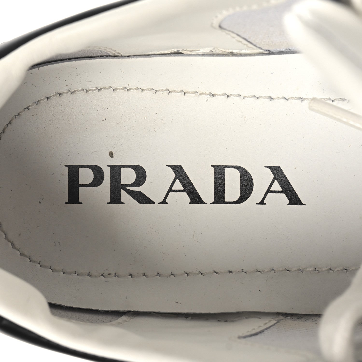 Prada Vitello Sport Spazzolato Rois Triangle Logo Womens Downtown Low Top 30mm Sneakers 37 White Black 9 of 10