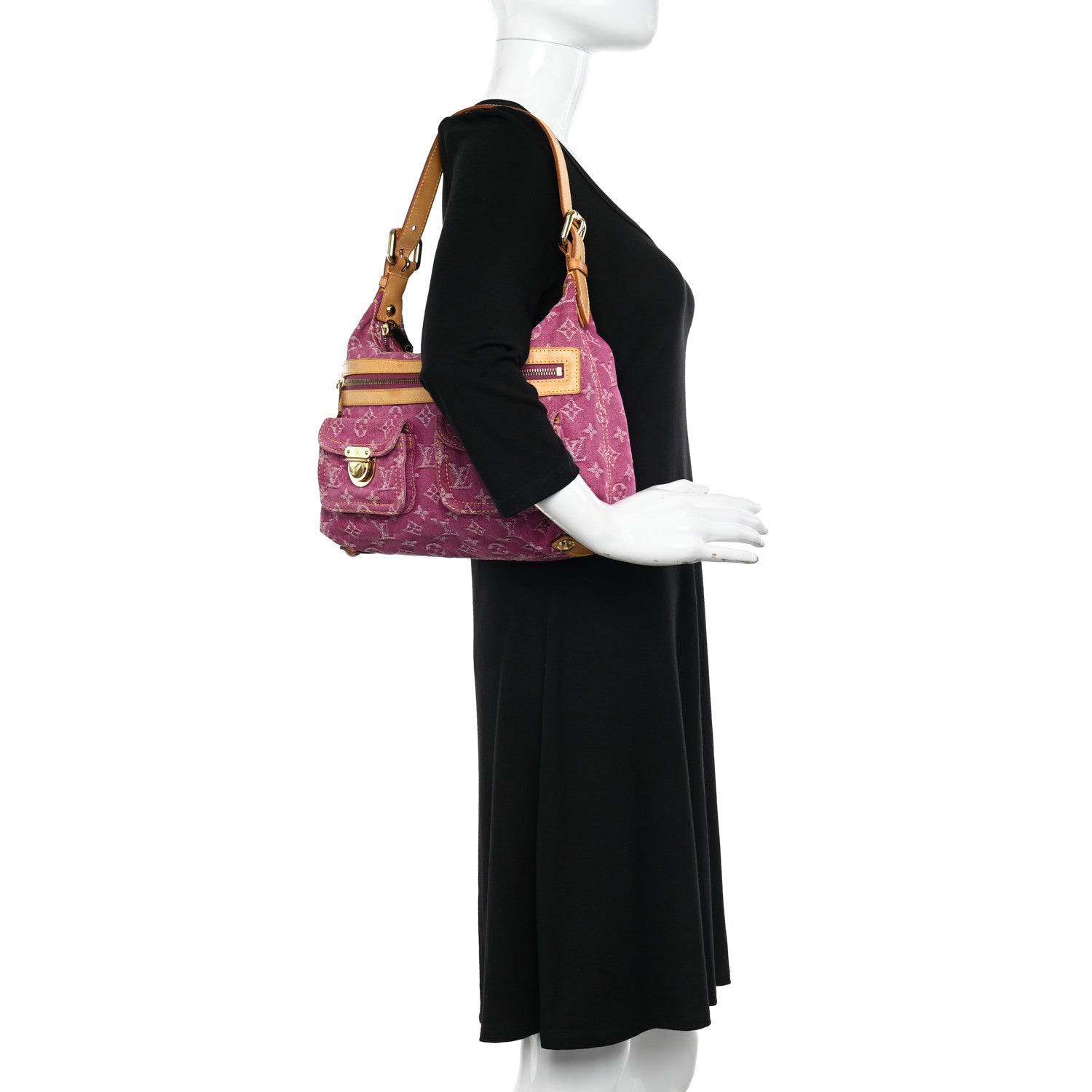 Louis Vuitton Denim Baggy PM Fuchsia 2 of 12