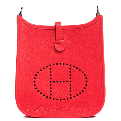 Hermes Taurillon Clemence Evelyne TPM Rouge Pivoine Rose Sakura 1 of 14