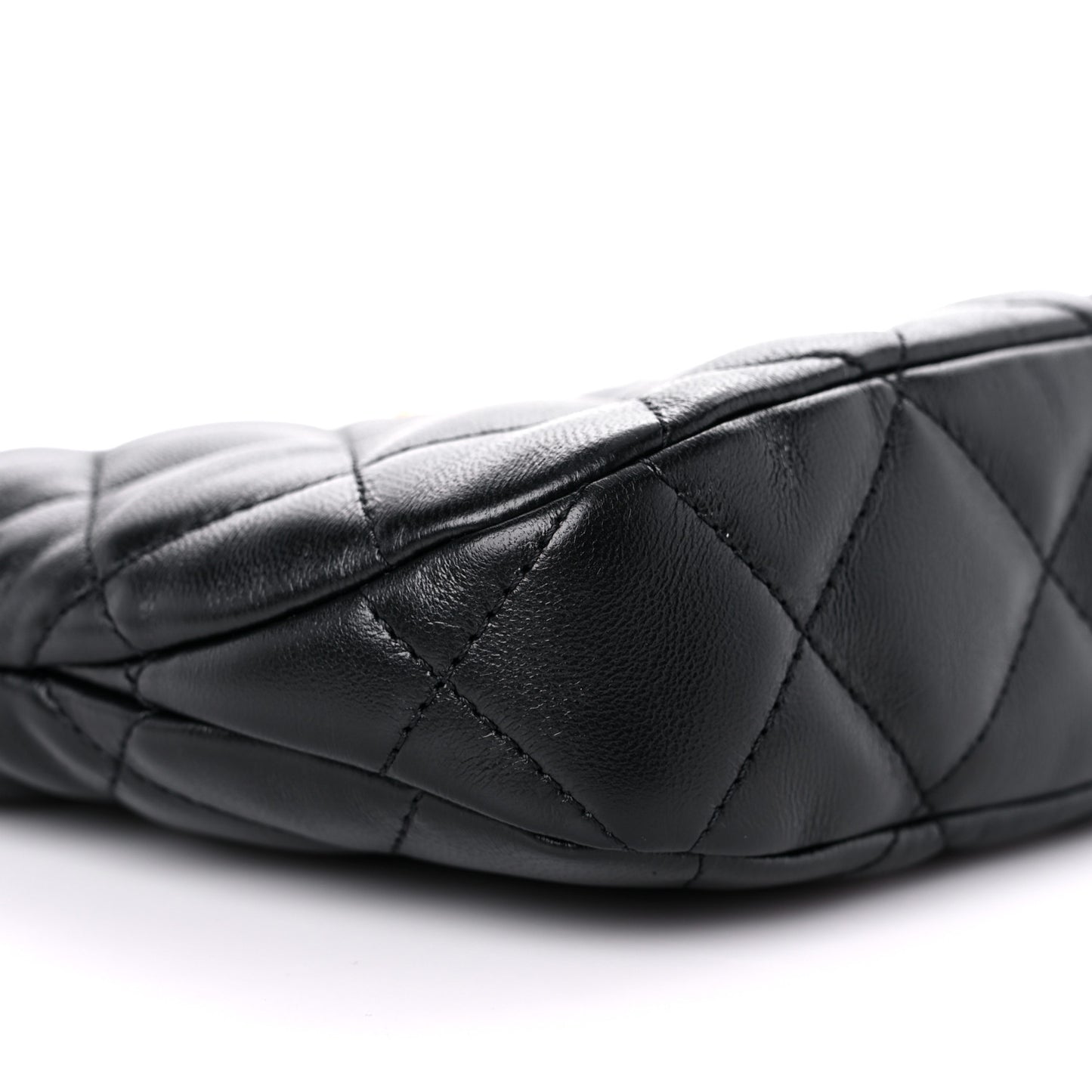 Lambskin Quilted Hobo Black