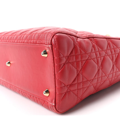 Christian Dior Lambskin Cannage Large Lady Dior Red 10 of 10