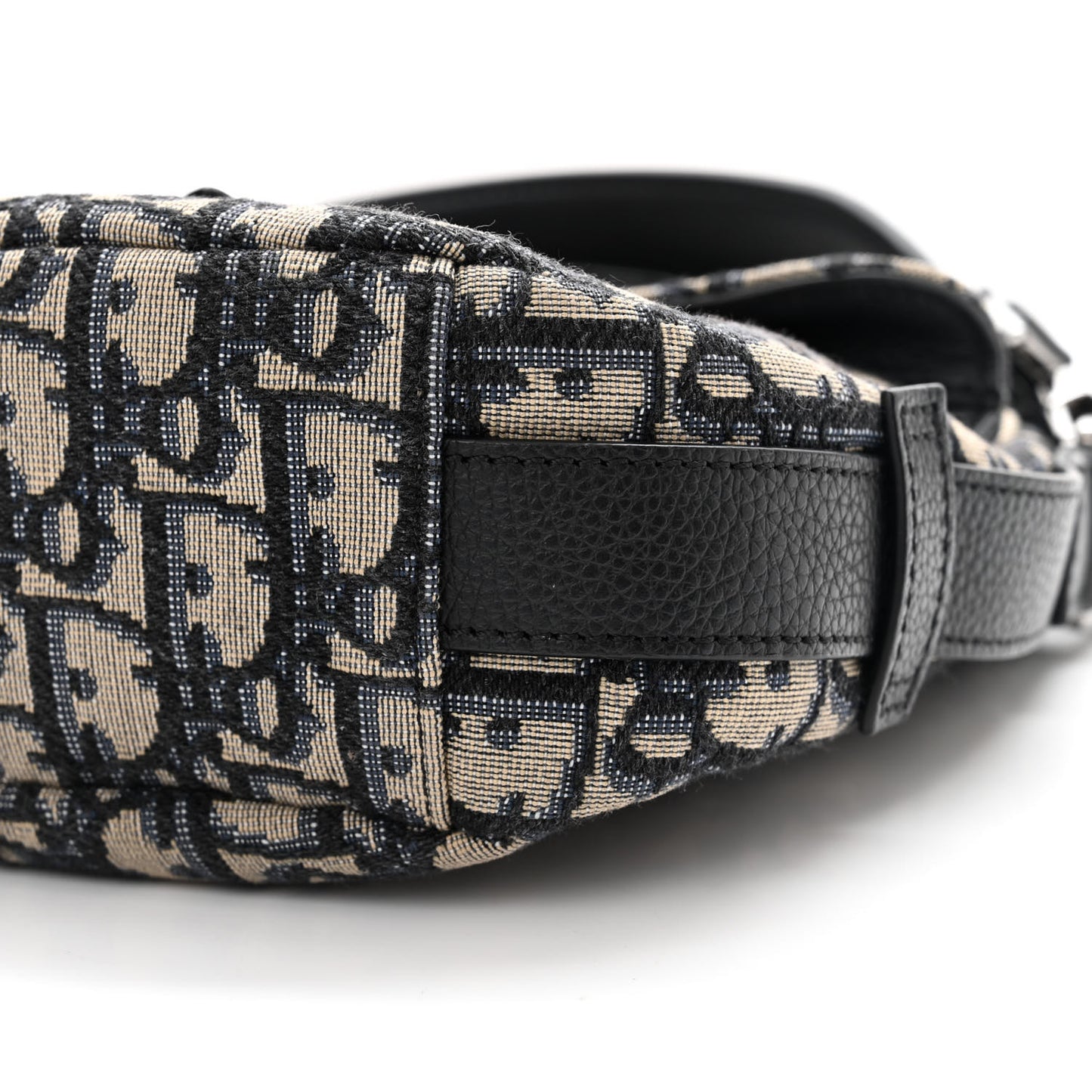 Oblique Mini Soft Saddle Bag Beige Black