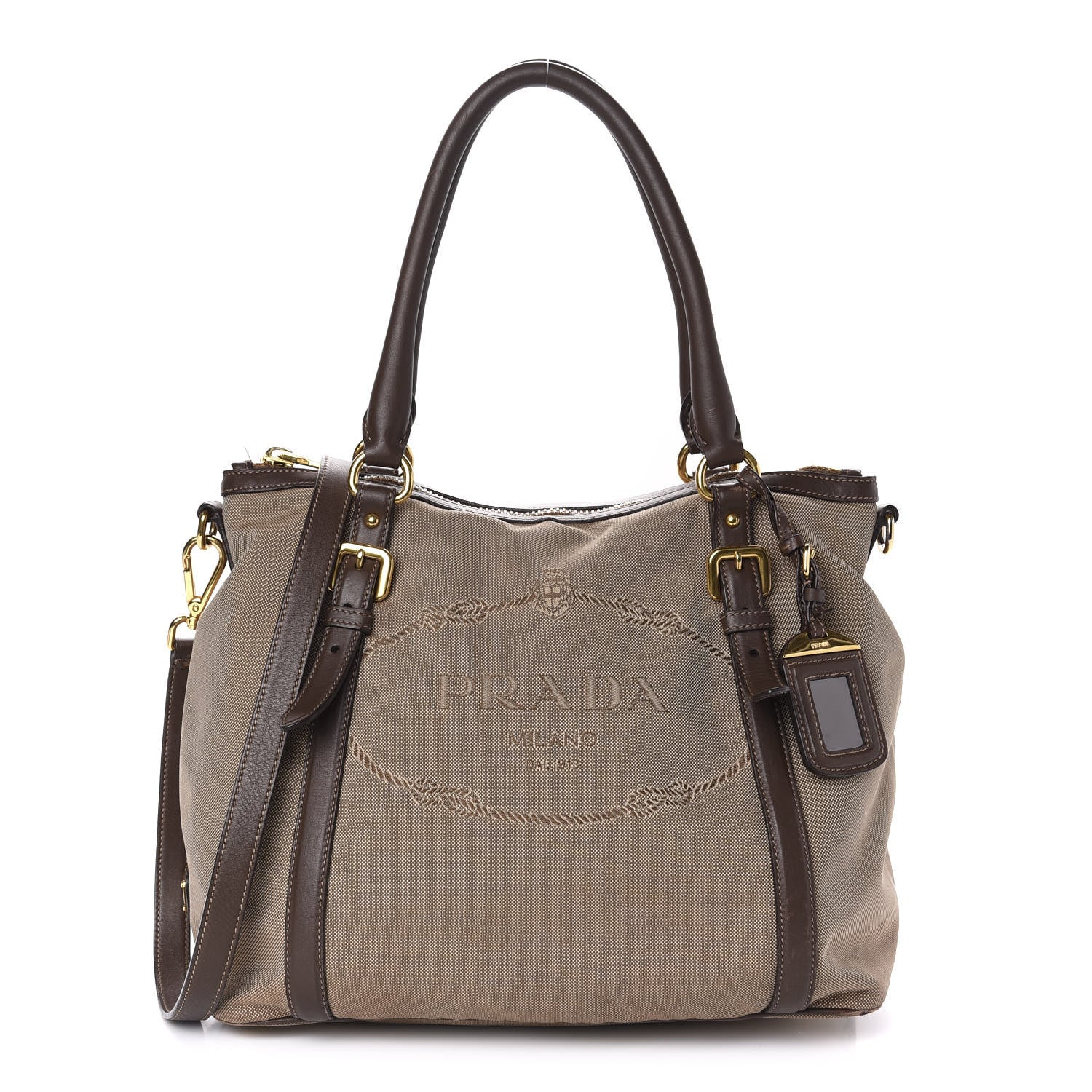 Prada Jacquard Logo Tote Corda Bruciato 1 of 17