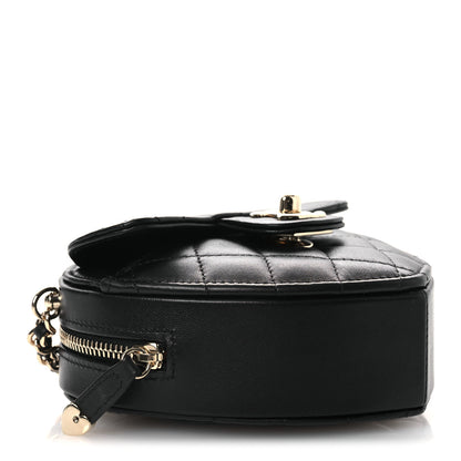 Chanel Lambskin Quilted CC In Love Heart Clutch With Chain Black 4 of 11