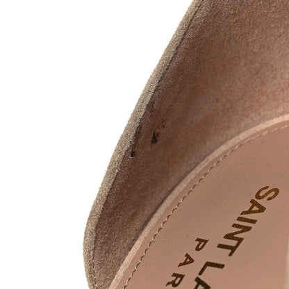 Saint Laurent Suede Calfskin Opyum 110 Sandals 38.5 Cachemere Pale Gold 10 of 11