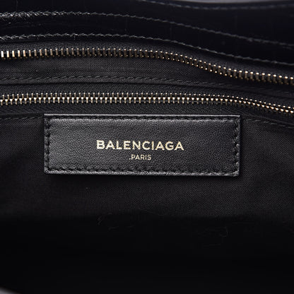 Balenciaga Calfskin Crocodile Embossed Giant 12 Gold Hardware City Black 6 of 9