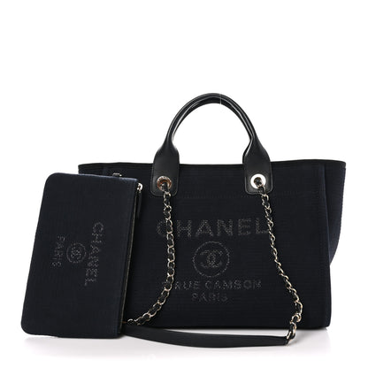 Chanel Mixed Fibers Calfskin Small Deauville Tote Black 3 of 11