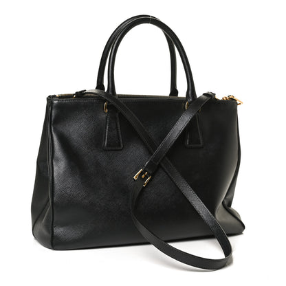 Prada Saffiano Small Galleria Double Zip Tote Black 3 of 10