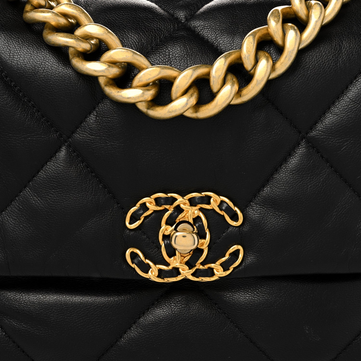Chanel Lambskin Quilted Large Chanel 19 Flap Black 8 of 12
