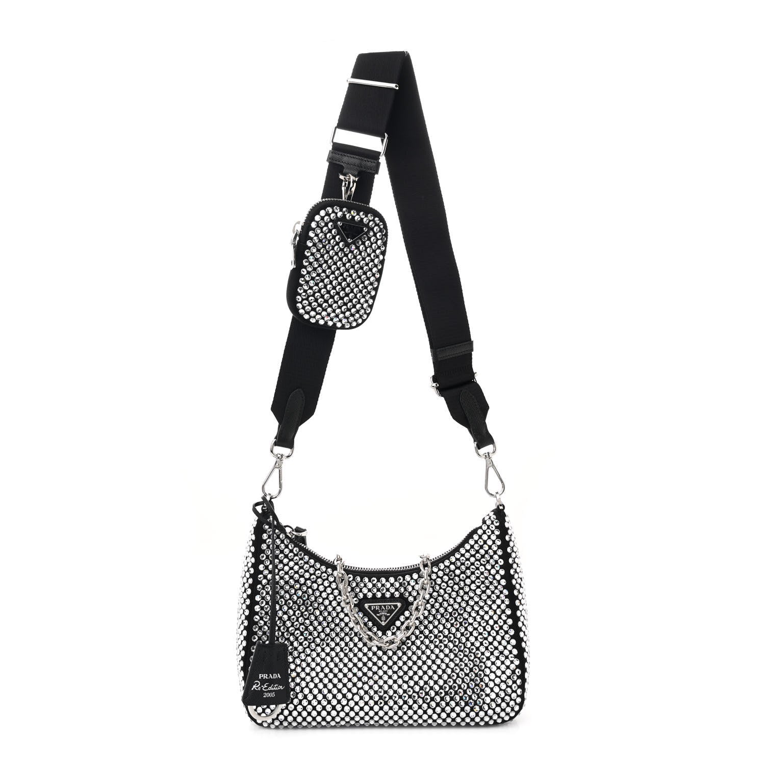 Prada Satin Crystal Re-Edition 2005 Shoulder Bag Cristal 1 of 12