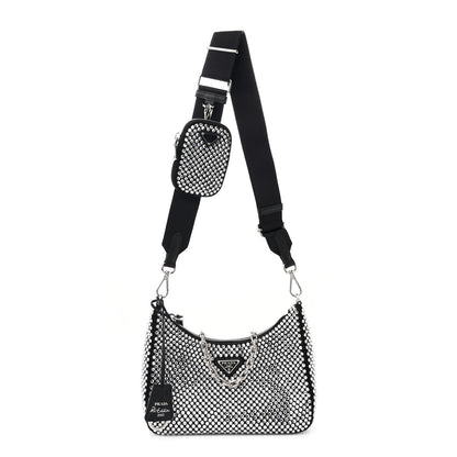 Prada Satin Crystal Re-Edition 2005 Shoulder Bag Cristal 1 of 12
