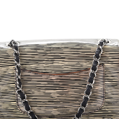 Chanel Patent Calfskin Striped Mini Rectangular Flap Black 8 of 12