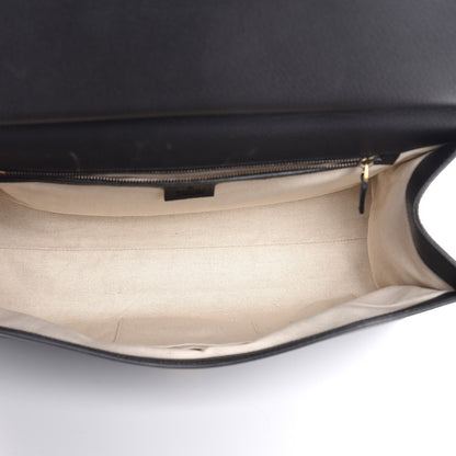 Gucci Calfskin Feline Medium GG Marmont Top Handle Bag Black 5 of 11