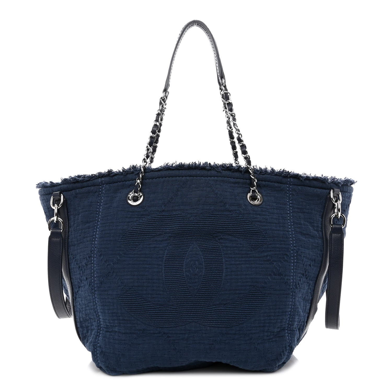 Chanel Canvas Small Double Face Tote Navy 1 of 10
