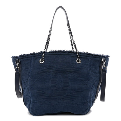Chanel Canvas Small Double Face Tote Navy 1 of 10