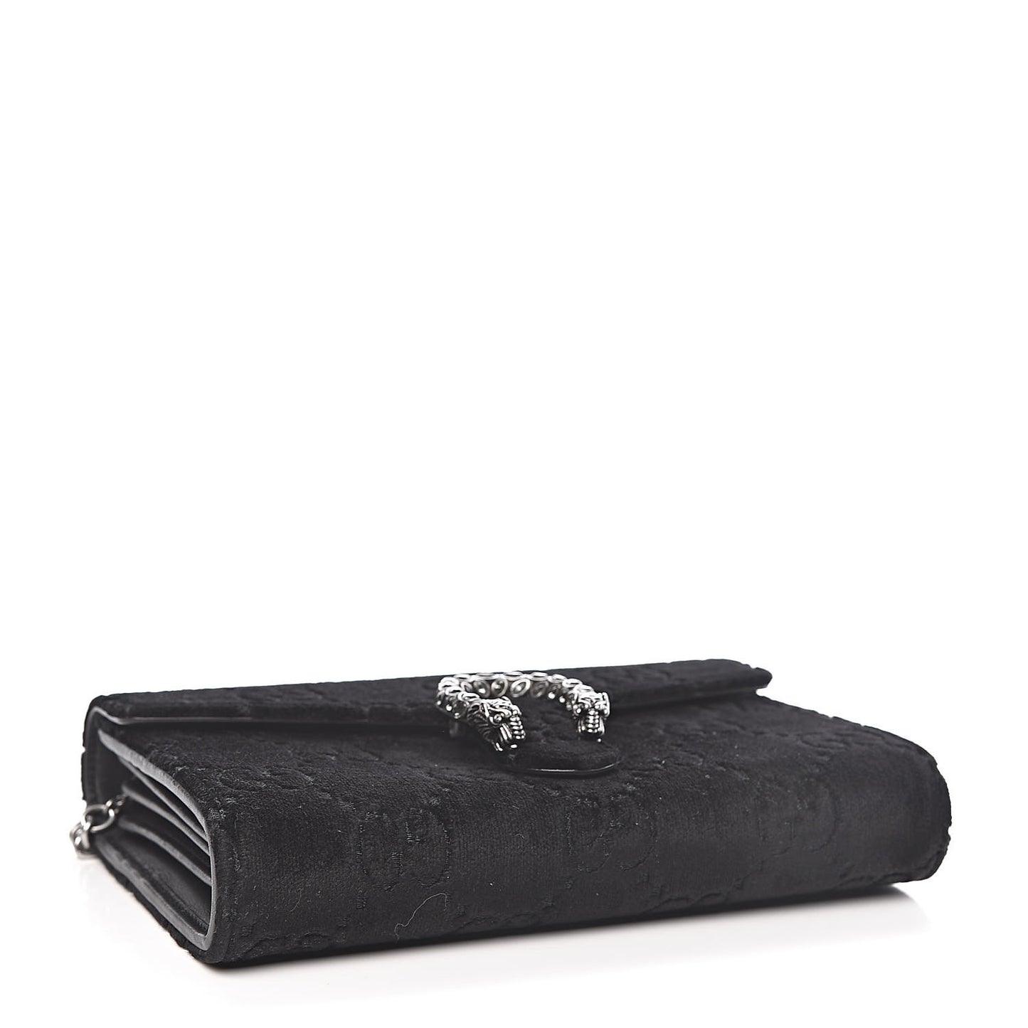 Velvet GG Monogram Mini Dionysus Chain Wallet Black