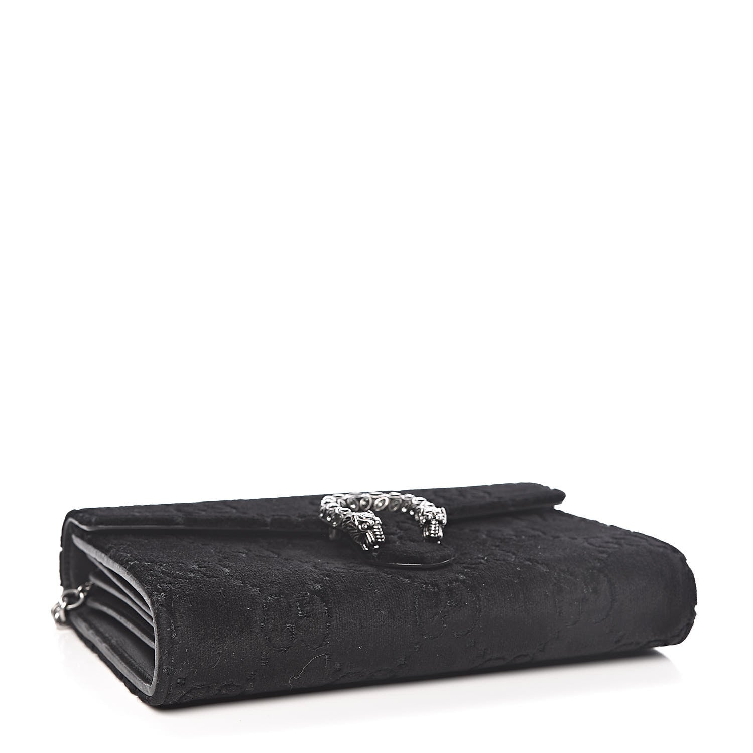 Gucci Velvet GG Monogram Mini Dionysus Chain Wallet Black 4 of 10