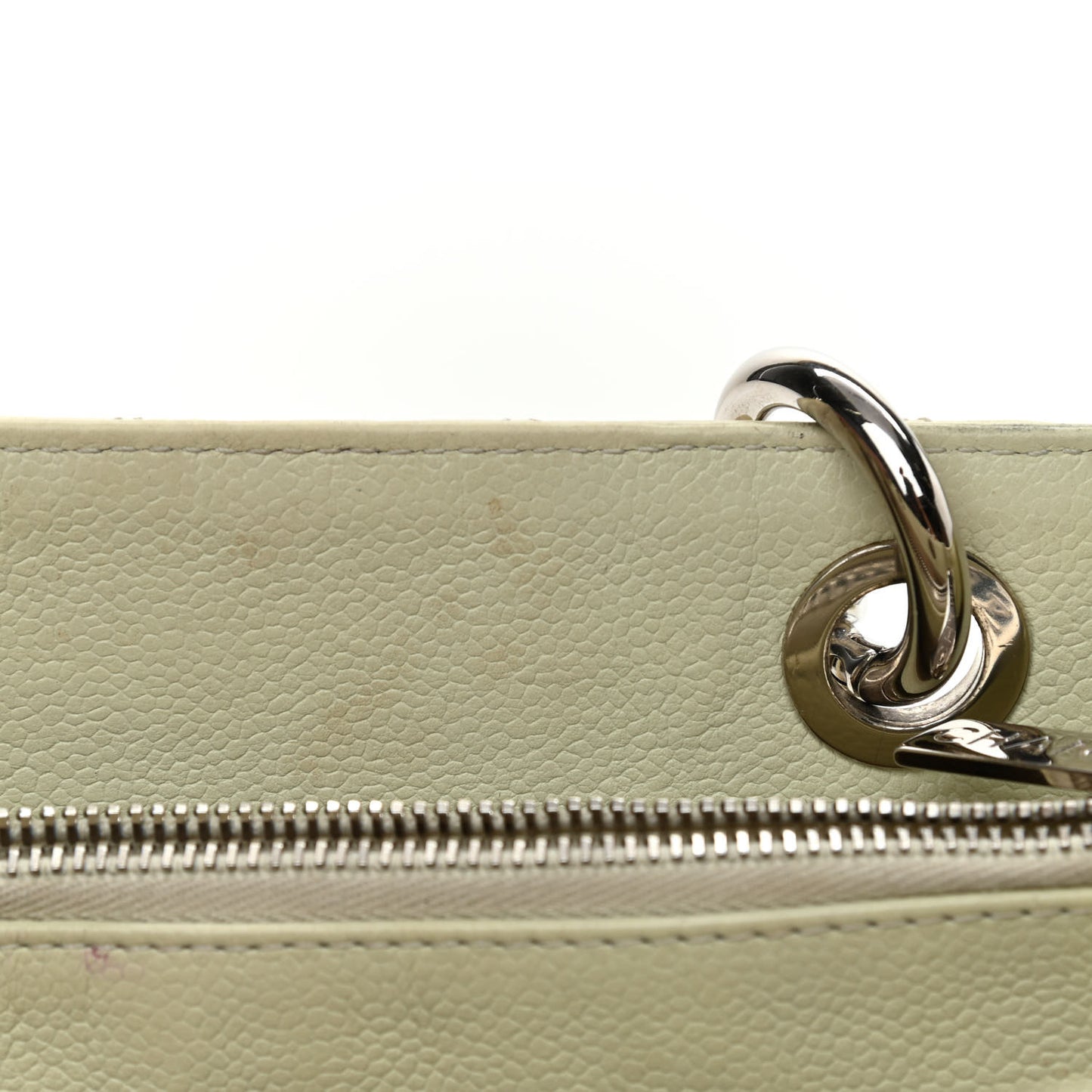 Caviar Quilted Grand Shopping Tote GST Ecru