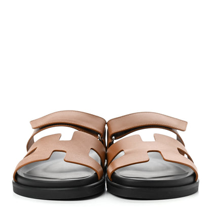 Hermes Calfskin Womens Chypre Sandals 38 Gold 2 of 8